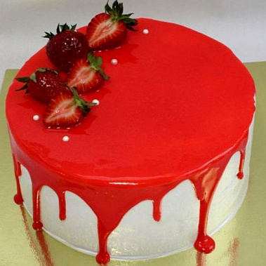 Торт глазурь с клубникой купить - абакан.сладкоежкин.рф