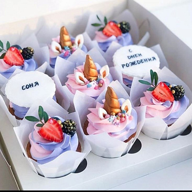 Капкейки "Единорожки" купить - абакан.сладкоежкин.рф